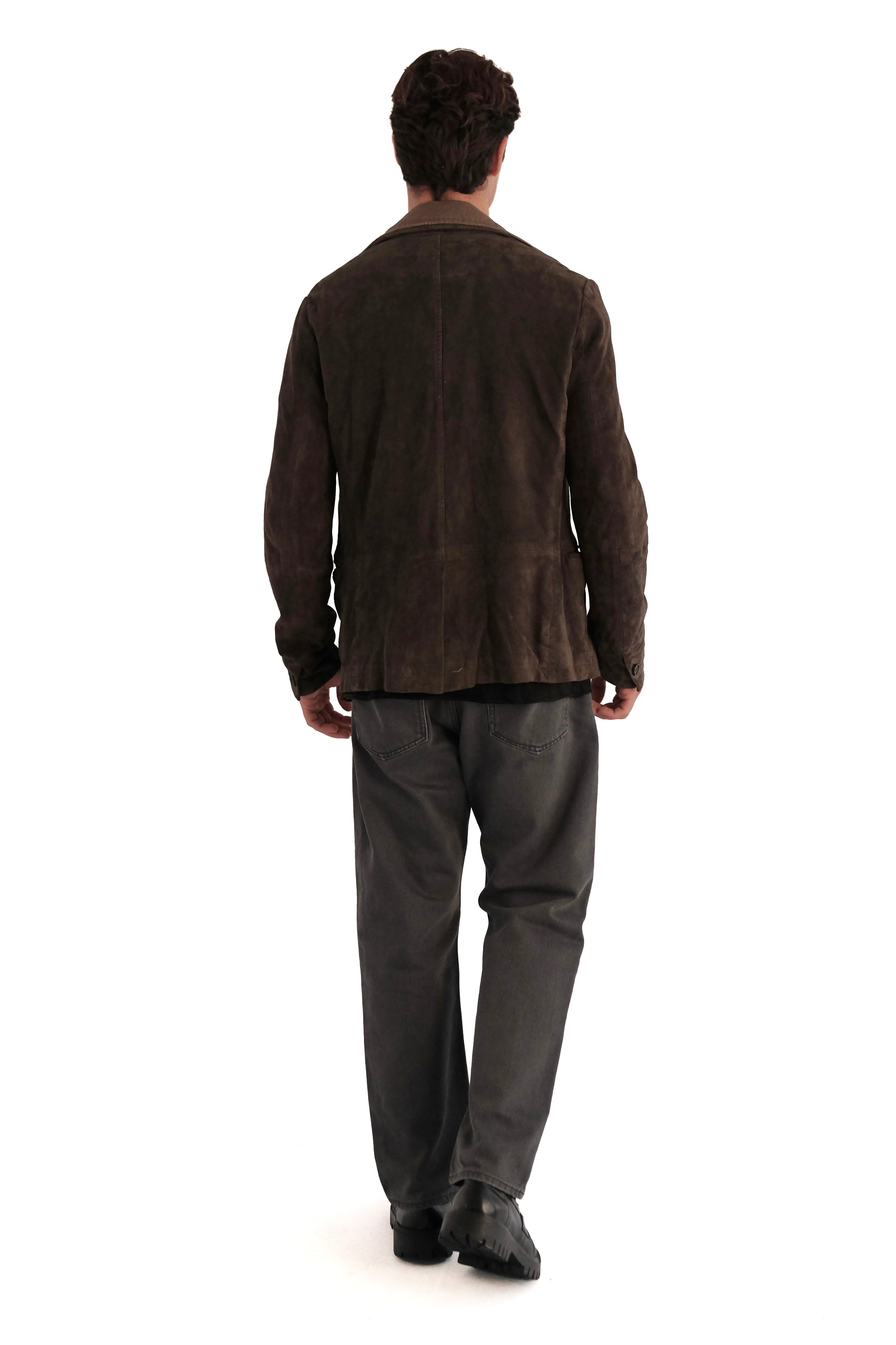 AllSaints Survey Suede Leather Blazer