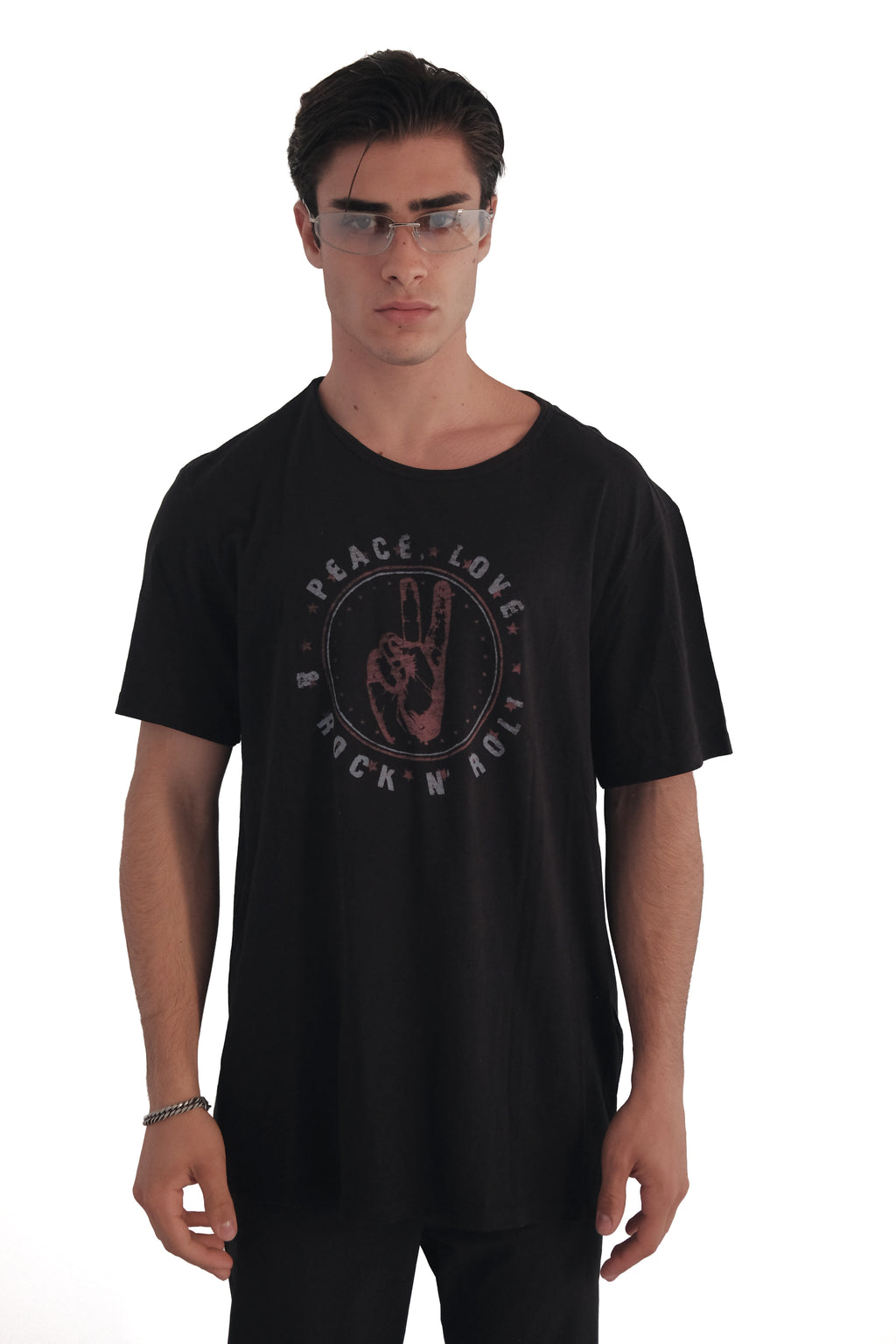 John Varvatos Peace Love Rock N' Roll Graphic Cotton T-Shirt