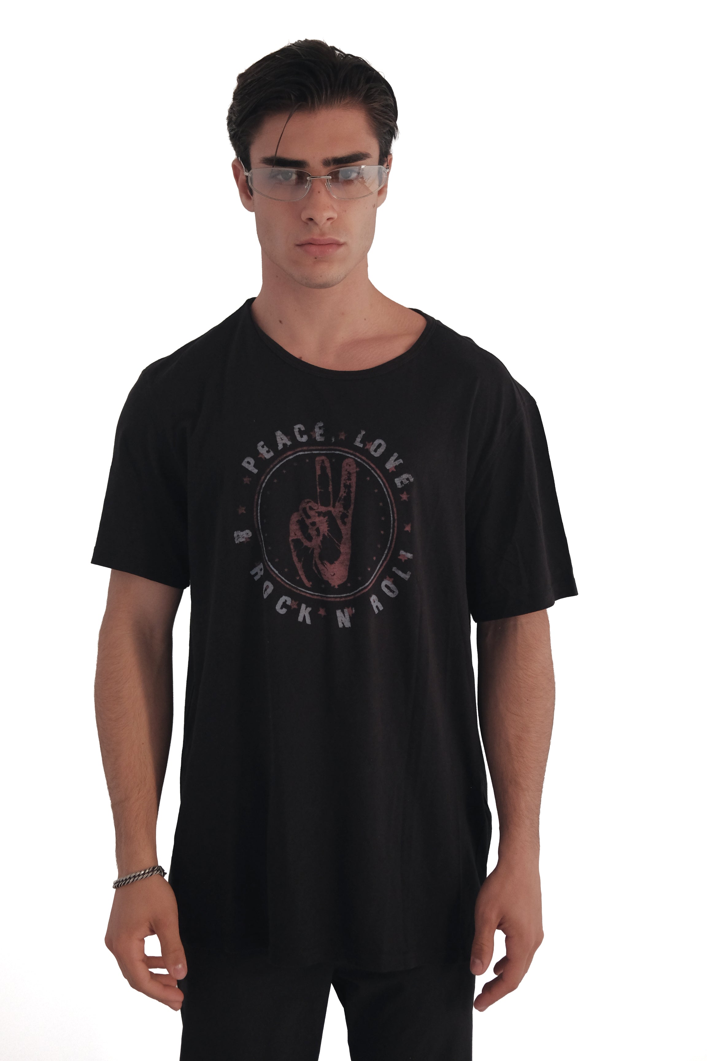 John Varvatos Peace Love Rock N' Roll Graphic Cotton T-Shirt