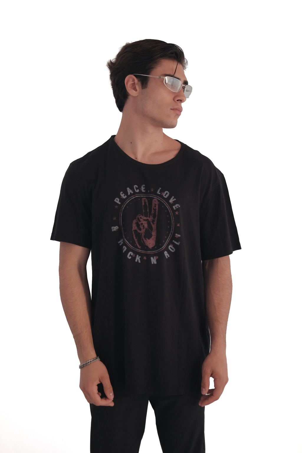 John Varvatos Peace Love Rock N' Roll Graphic Cotton T-Shirt