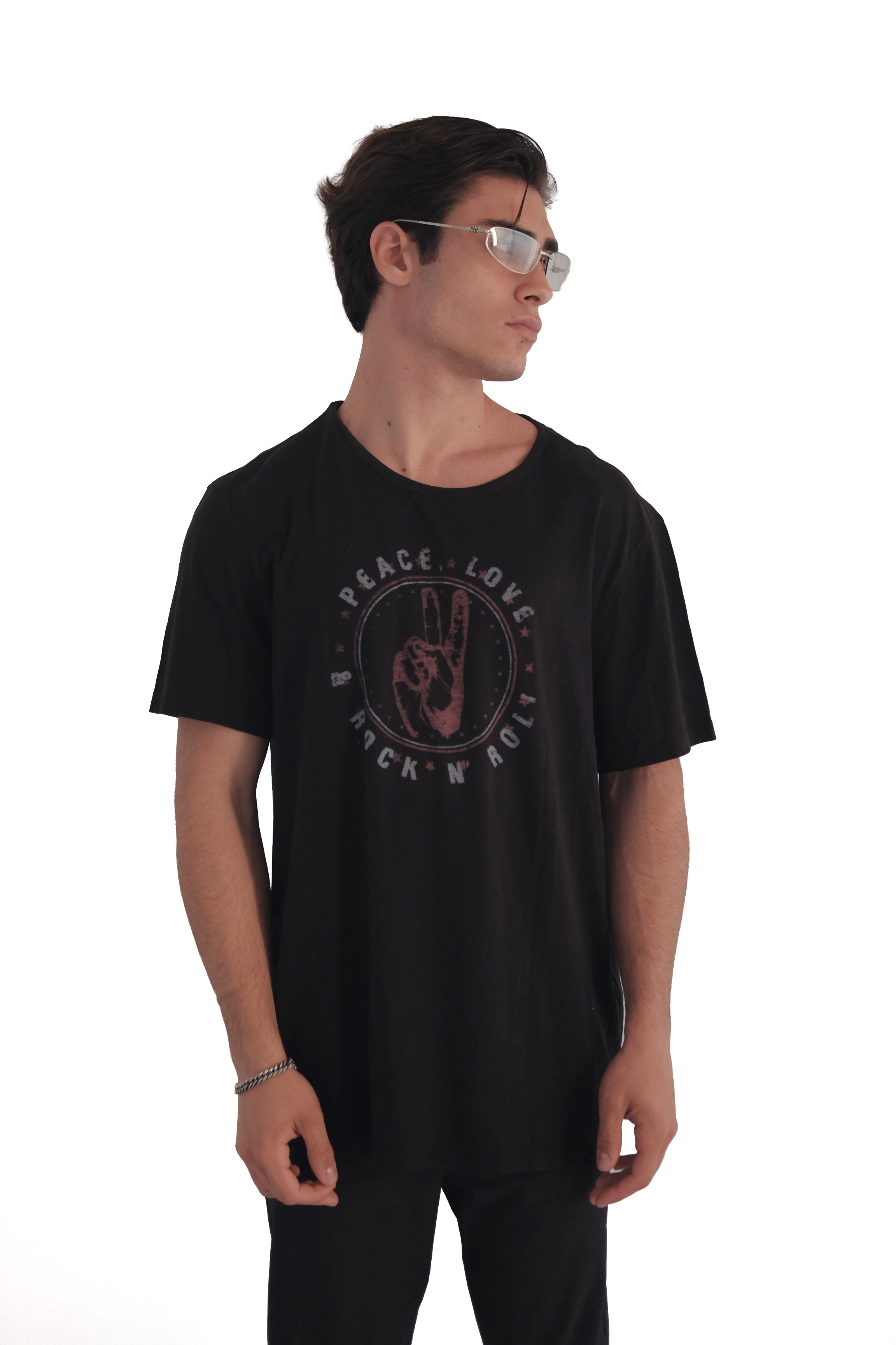 John Varvatos Peace Love Rock N' Roll Graphic Cotton T-Shirt