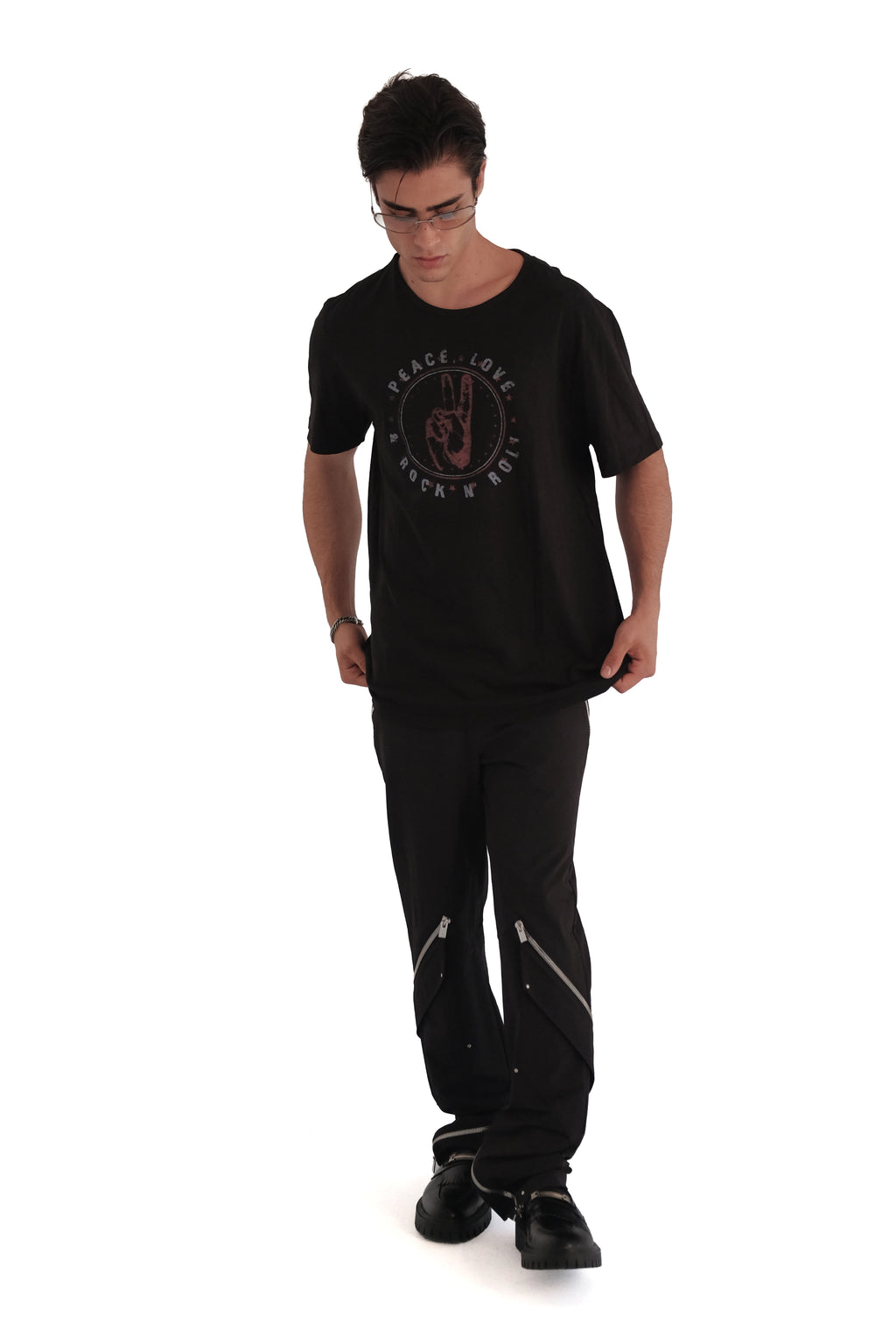 John Varvatos Peace Love Rock N' Roll Graphic Cotton T-Shirt