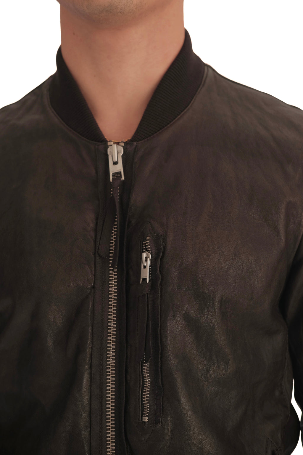 AllSaints Kino Leather Bomber Jacket