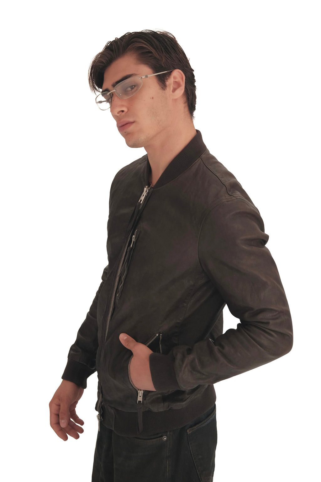 AllSaints Kino Leather Bomber Jacket