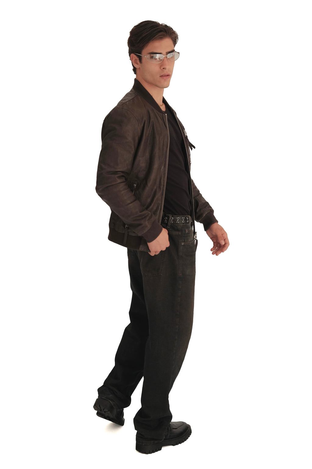 AllSaints Kino Leather Bomber Jacket