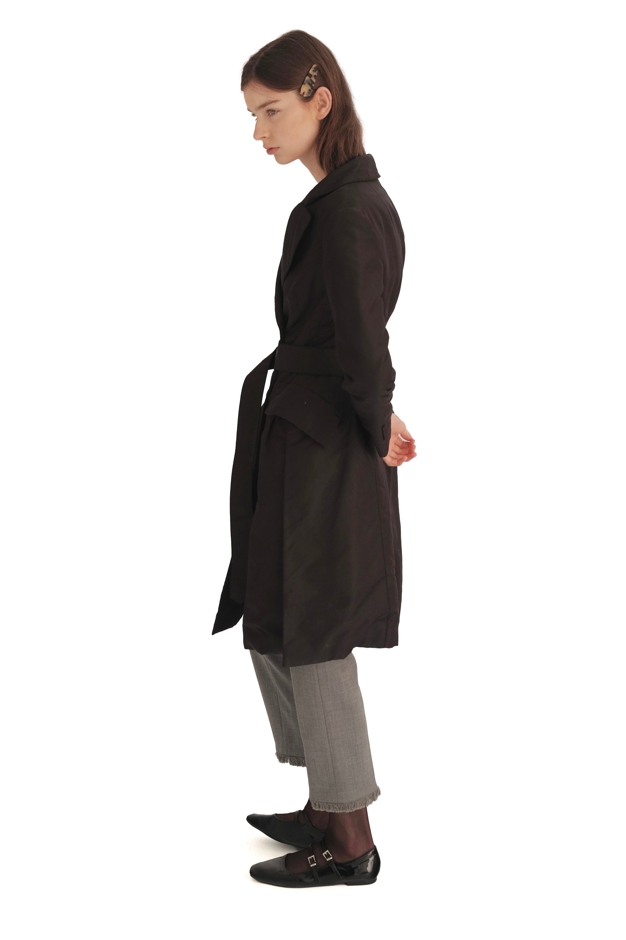 Prada Double-Breasted Nylon Trench Coat