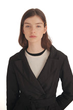 Prada Double-Breasted Nylon Trench Coat