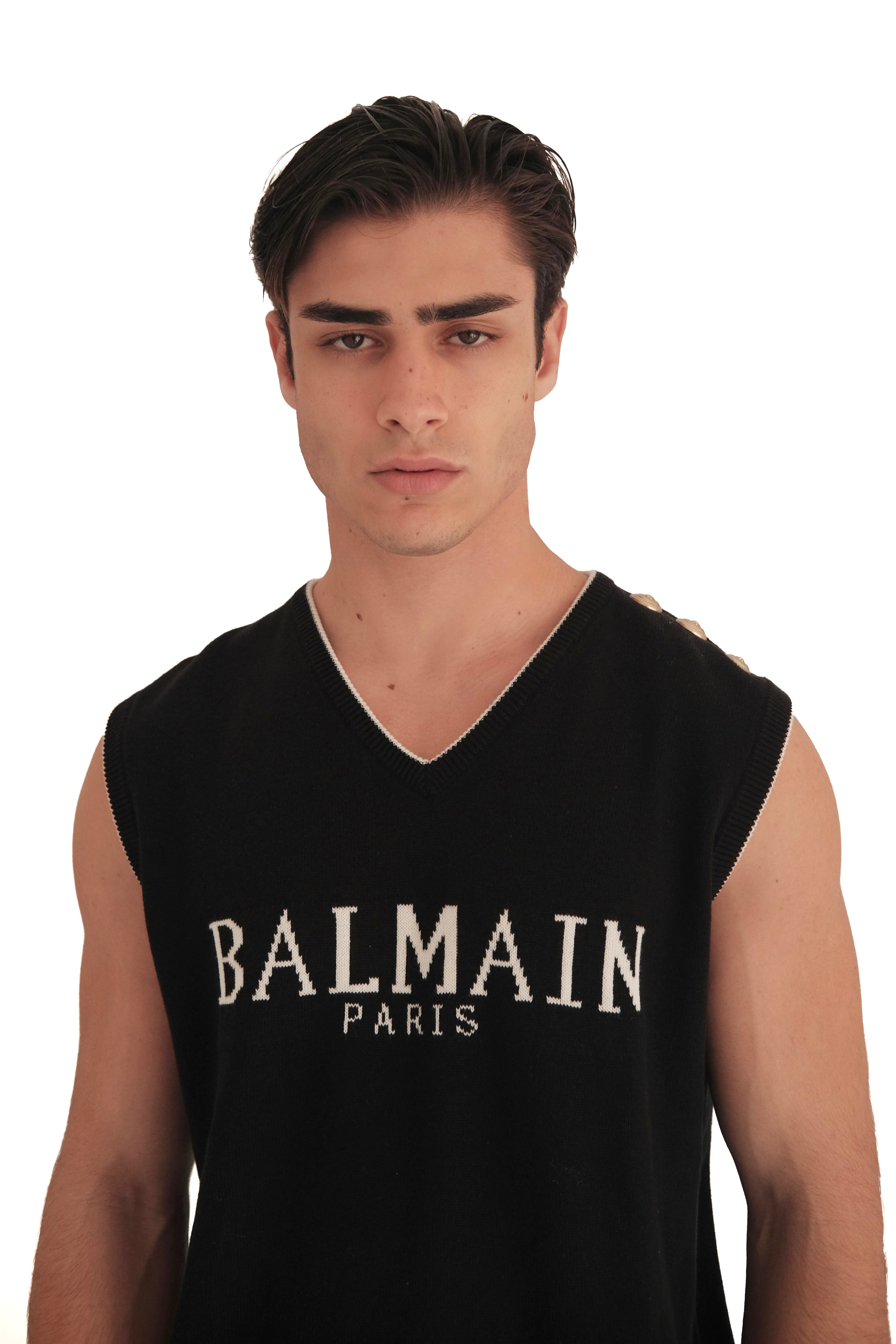 Balmain Paris Logo Knit Vest