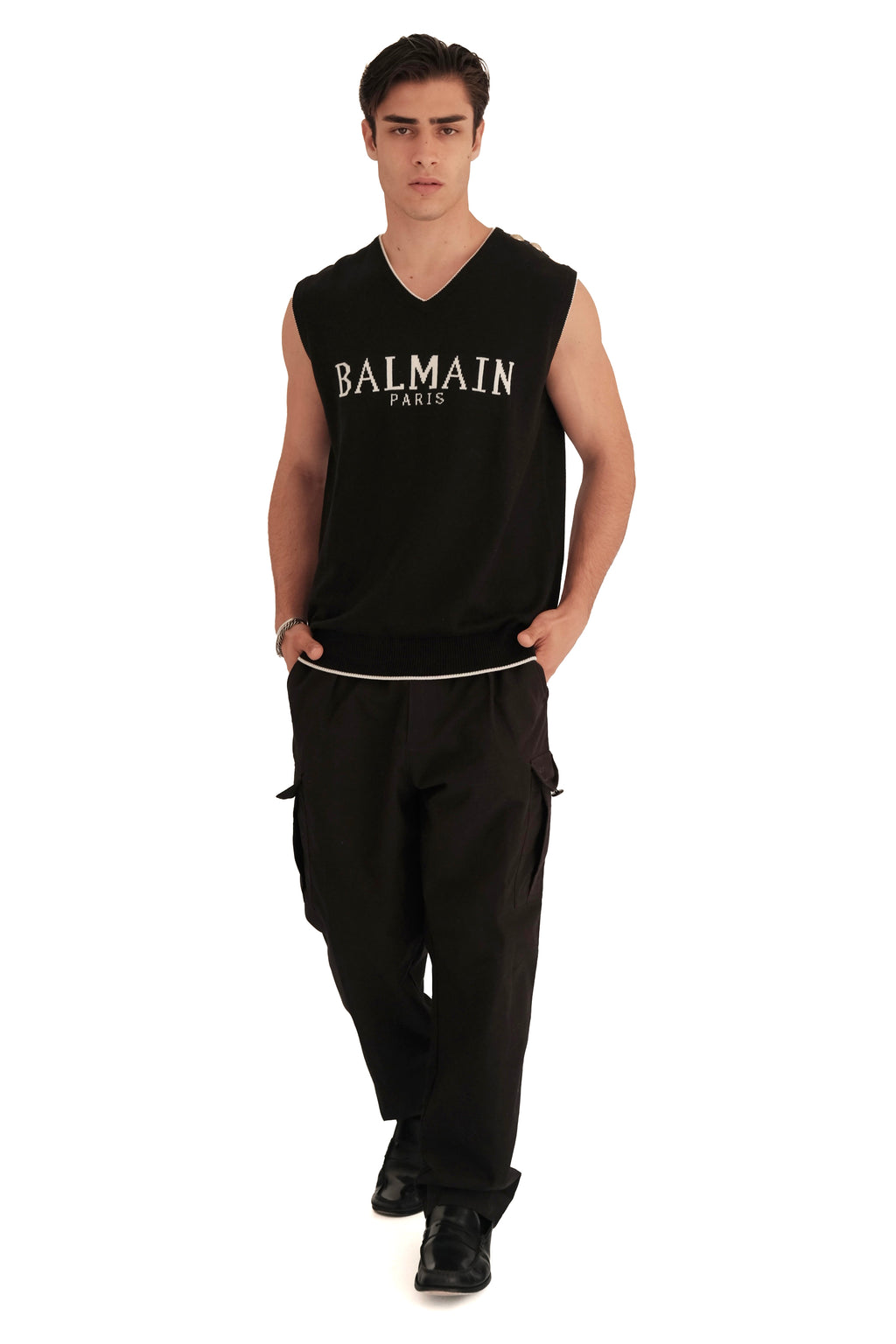 Balmain Paris Logo Knit Vest