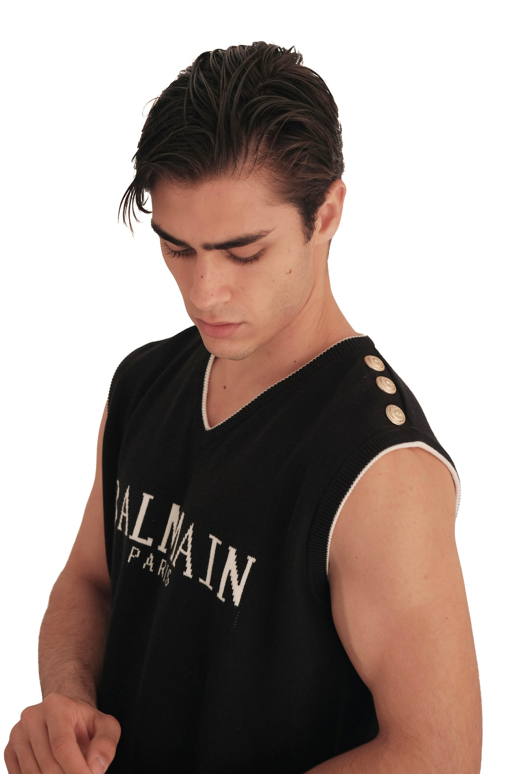 Balmain Paris Logo Knit Vest