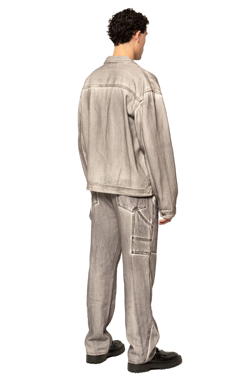 Jaded London Silver Wash Panelled Denim Jacket