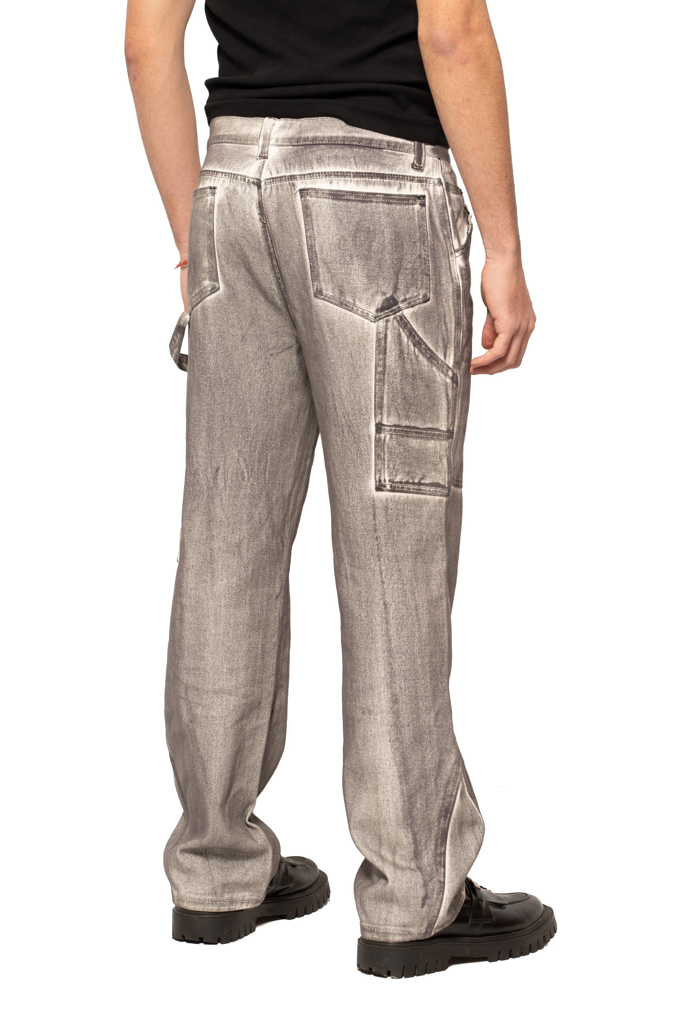 Jaded London Silver Wash Panelled Denim Pant