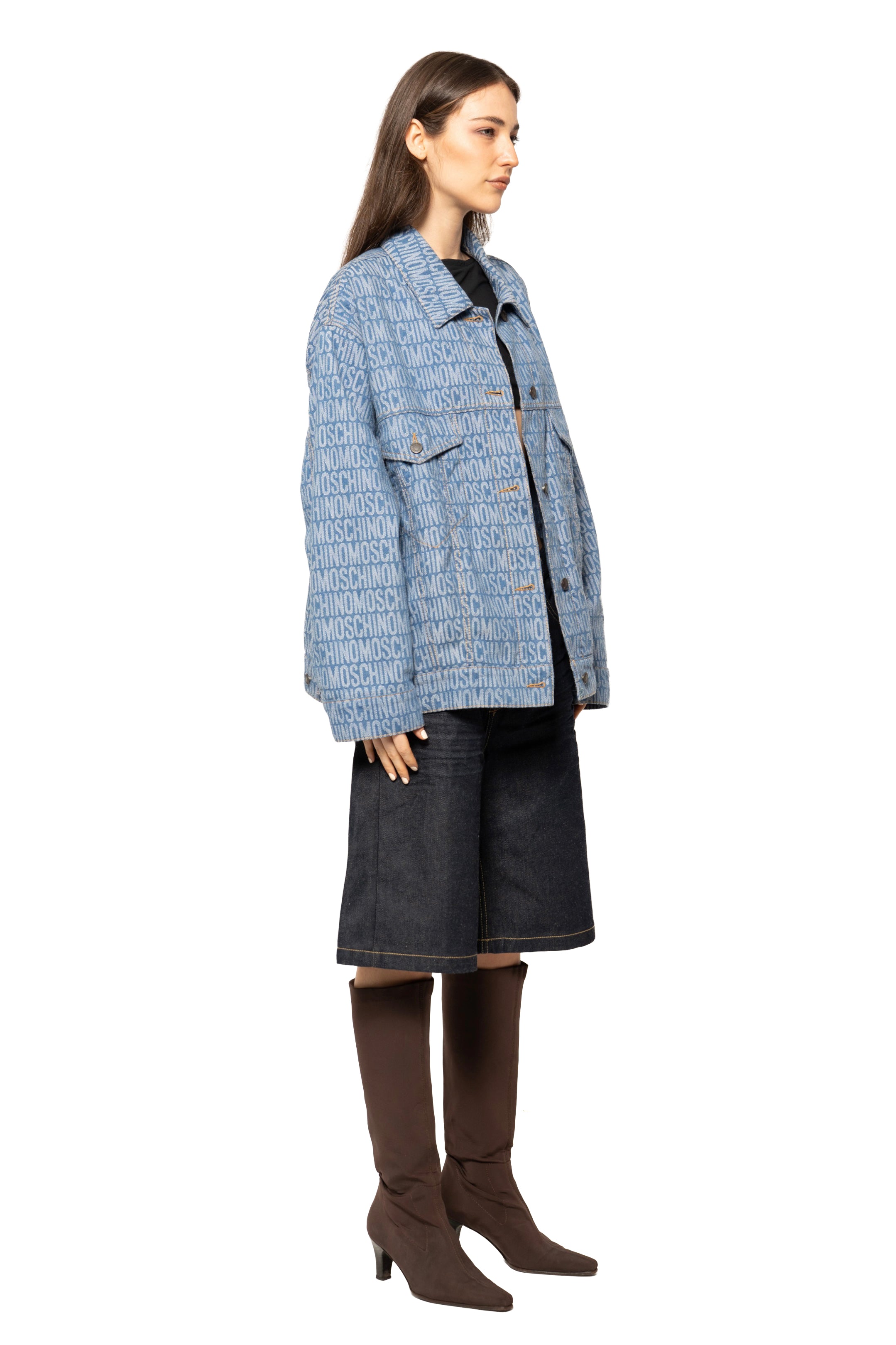 Moschino Monogram-Print Denim Jacket