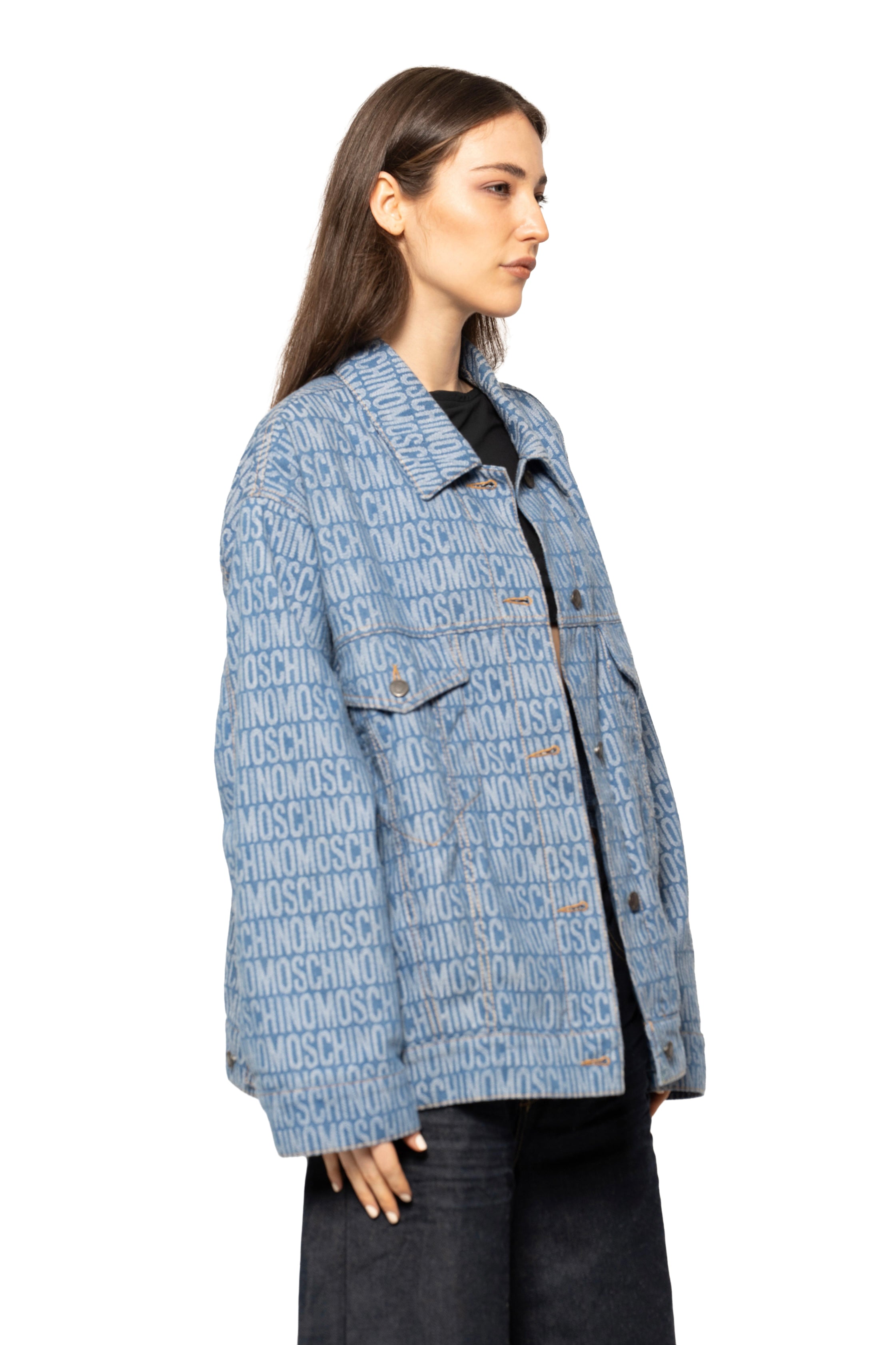 Moschino Monogram-Print Denim Jacket