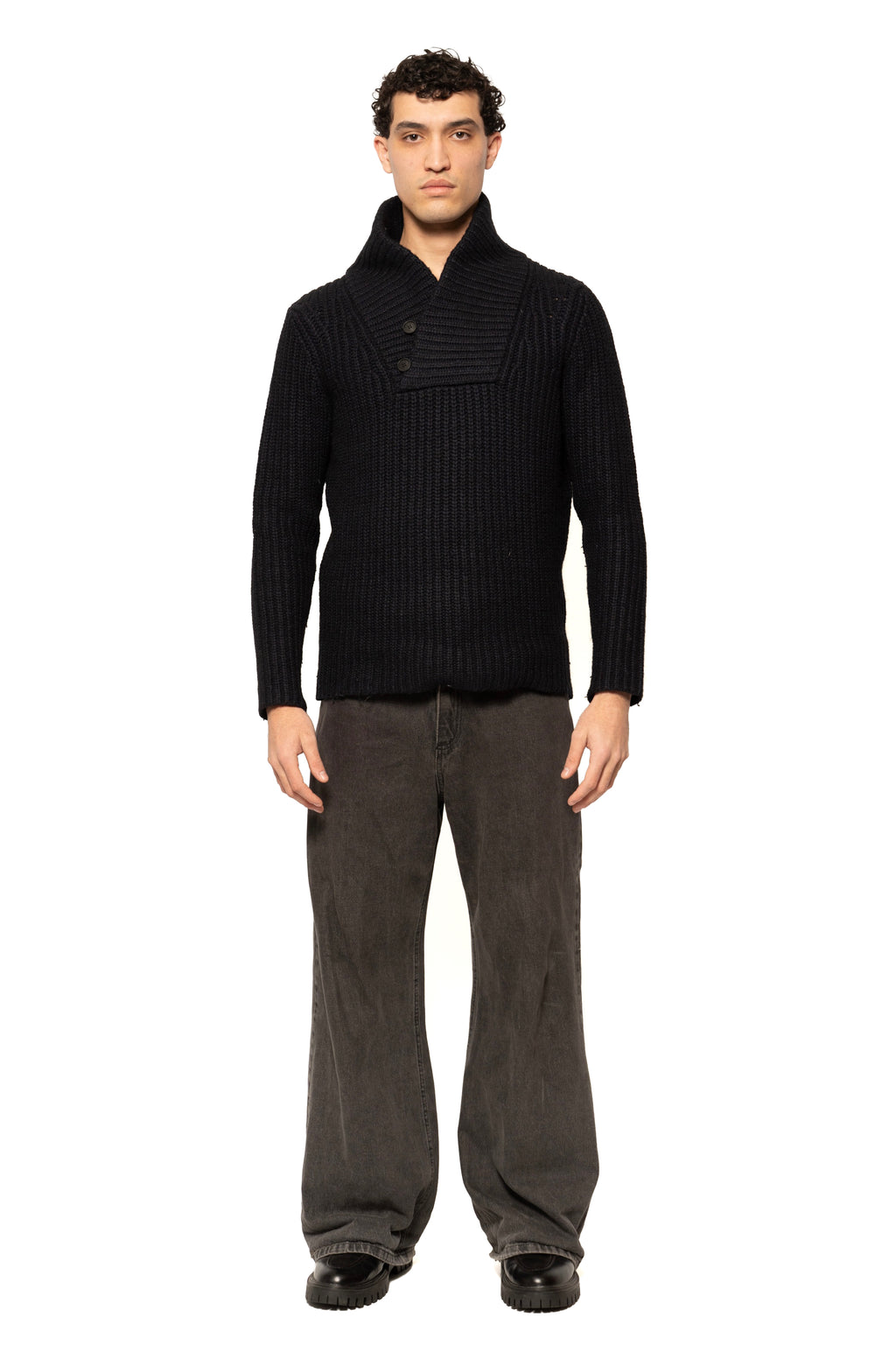 Zadig & Voltaire Ribbed Shawl Collar Knit Sweater