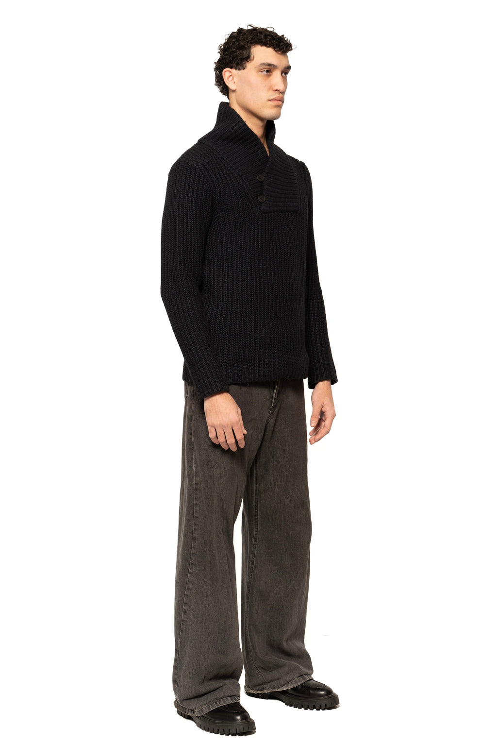 Zadig & Voltaire Ribbed Shawl Collar Knit Sweater