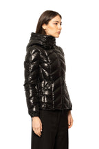 Moncler Chevron-Quilted Hooded Down Jacket
