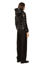 Moncler Chevron-Quilted Hooded Down Jacket