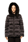 Prada Fur-Trim Sport Hooded Down Jacket