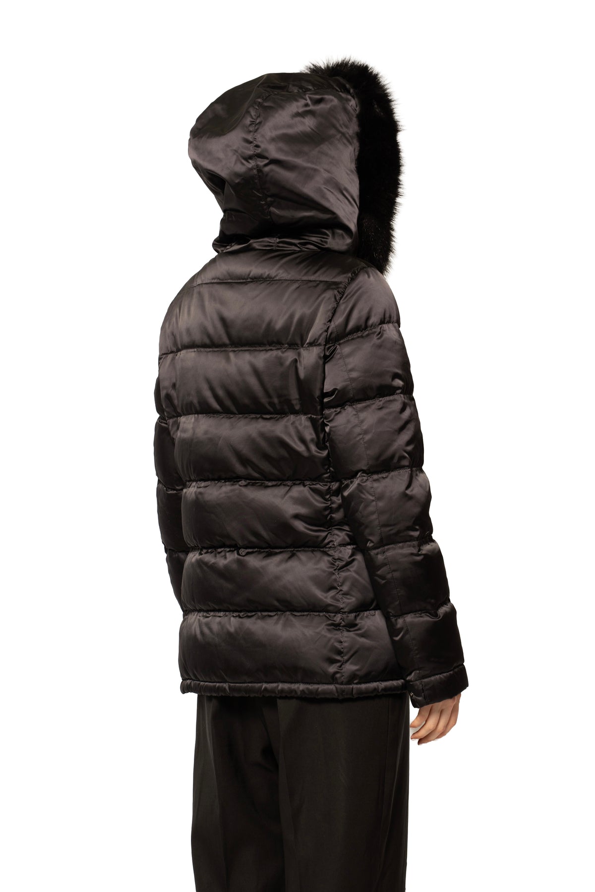 Prada Fur-Trim Sport Hooded Down Jacket