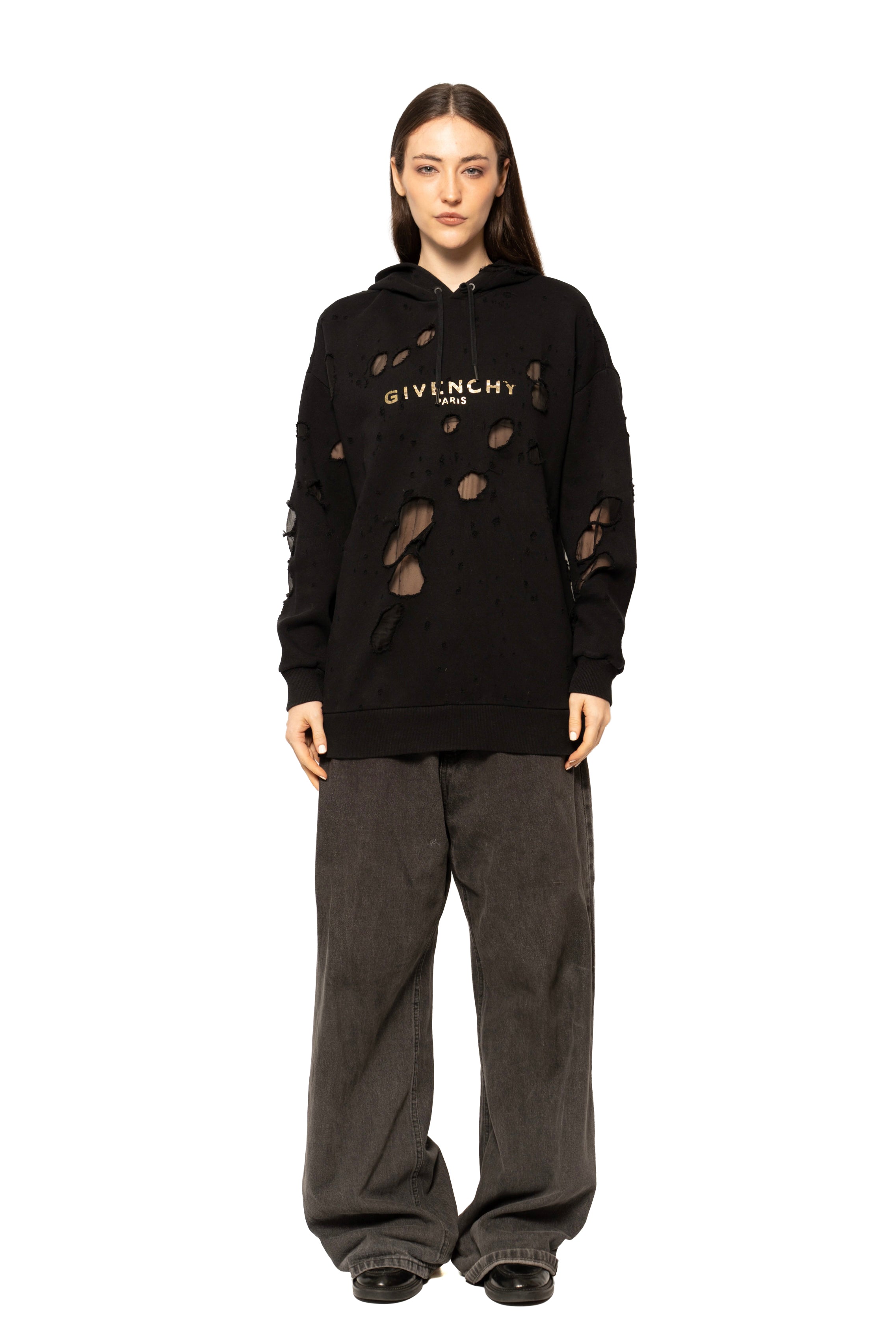 Givenchy Distressed Logo Hoodie