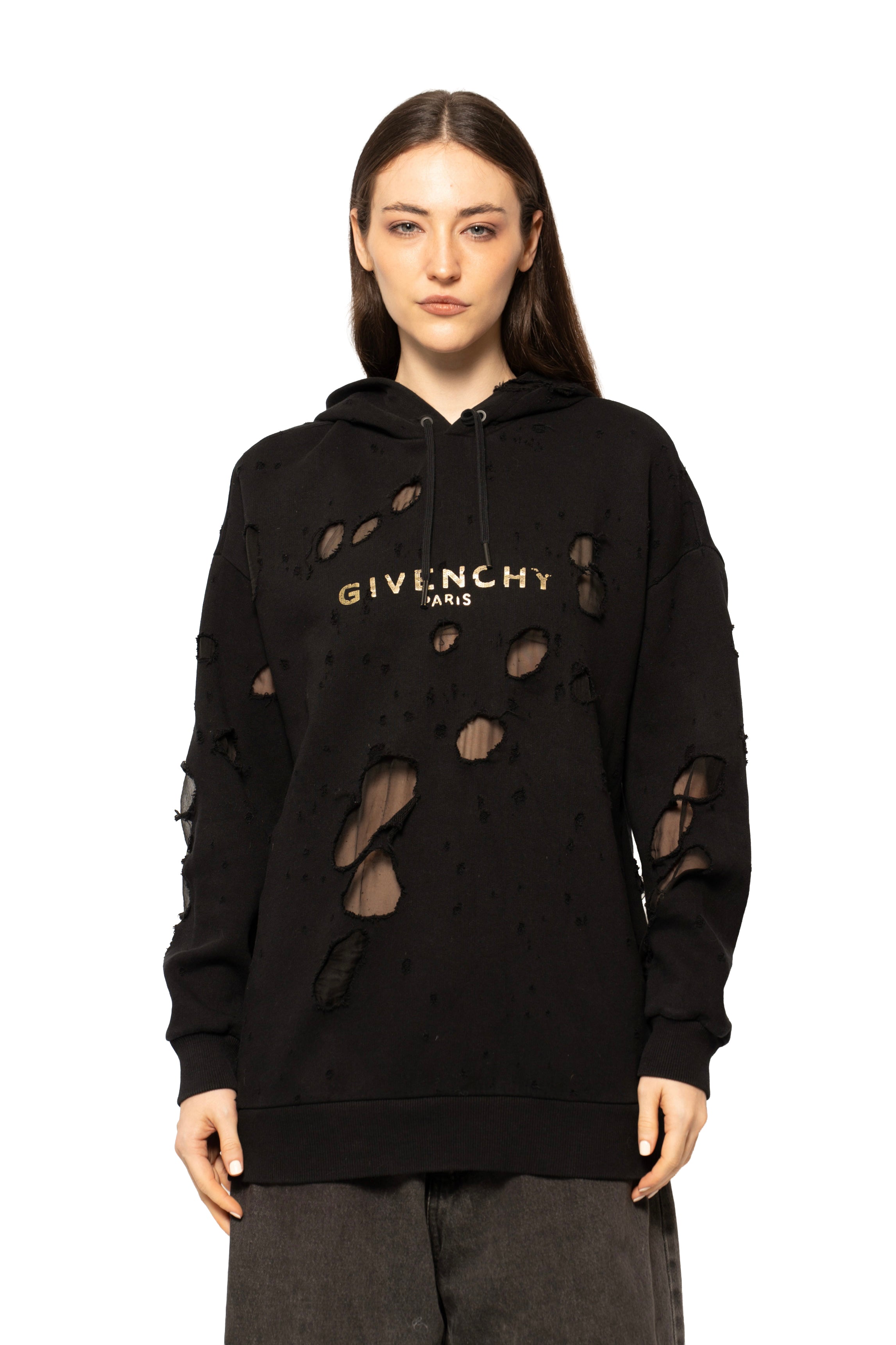 Givenchy Distressed Logo Hoodie