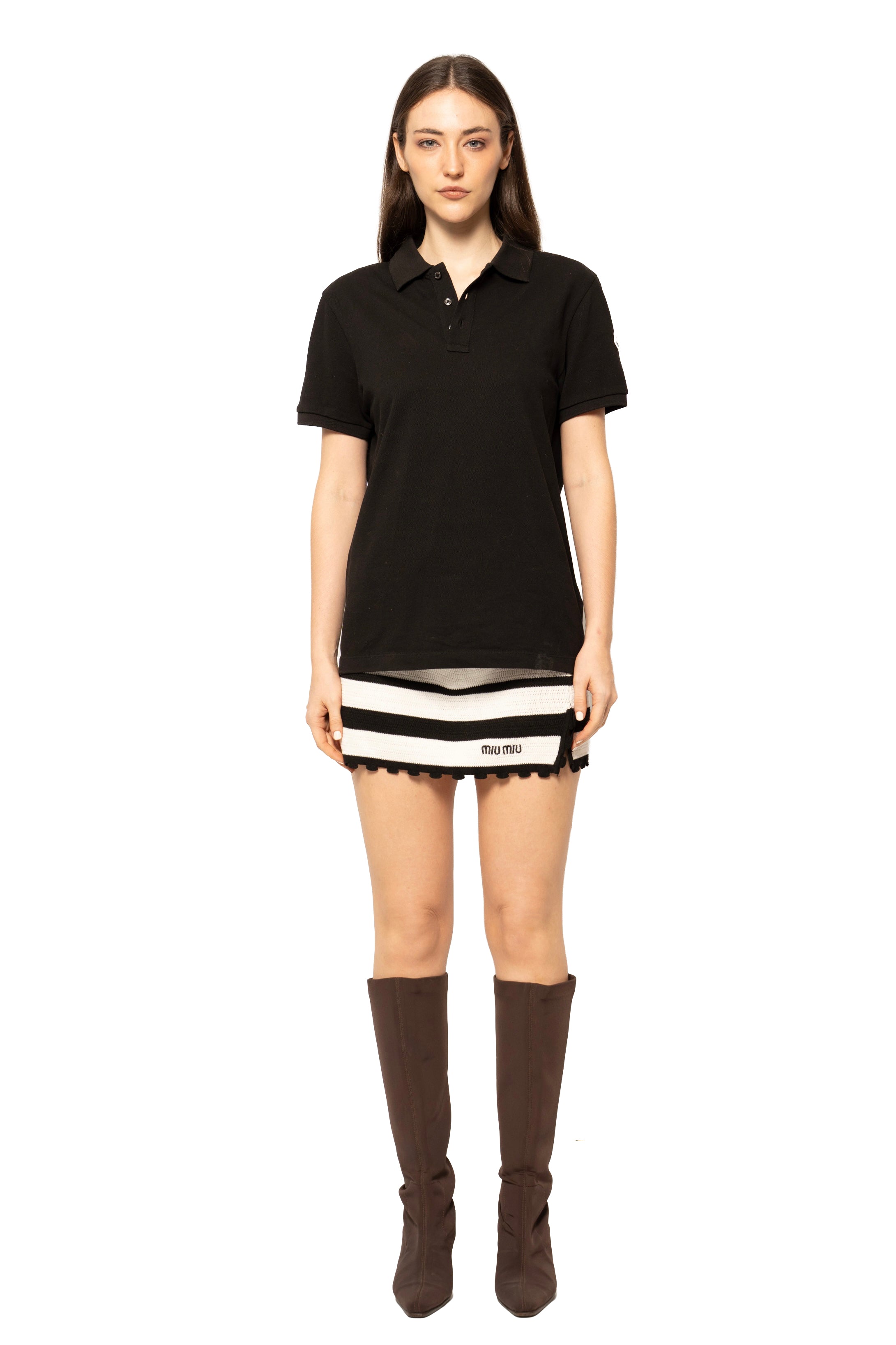 Moncler Classic Logo Cotton Piqué Polo Shirt