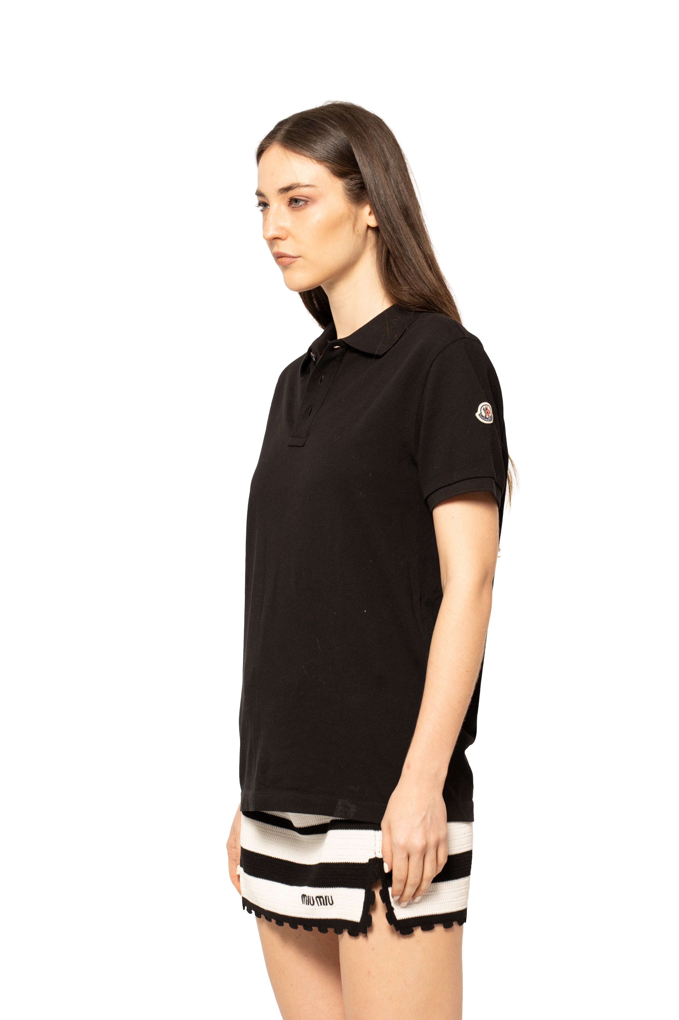 Moncler Classic Logo Cotton Piqué Polo Shirt