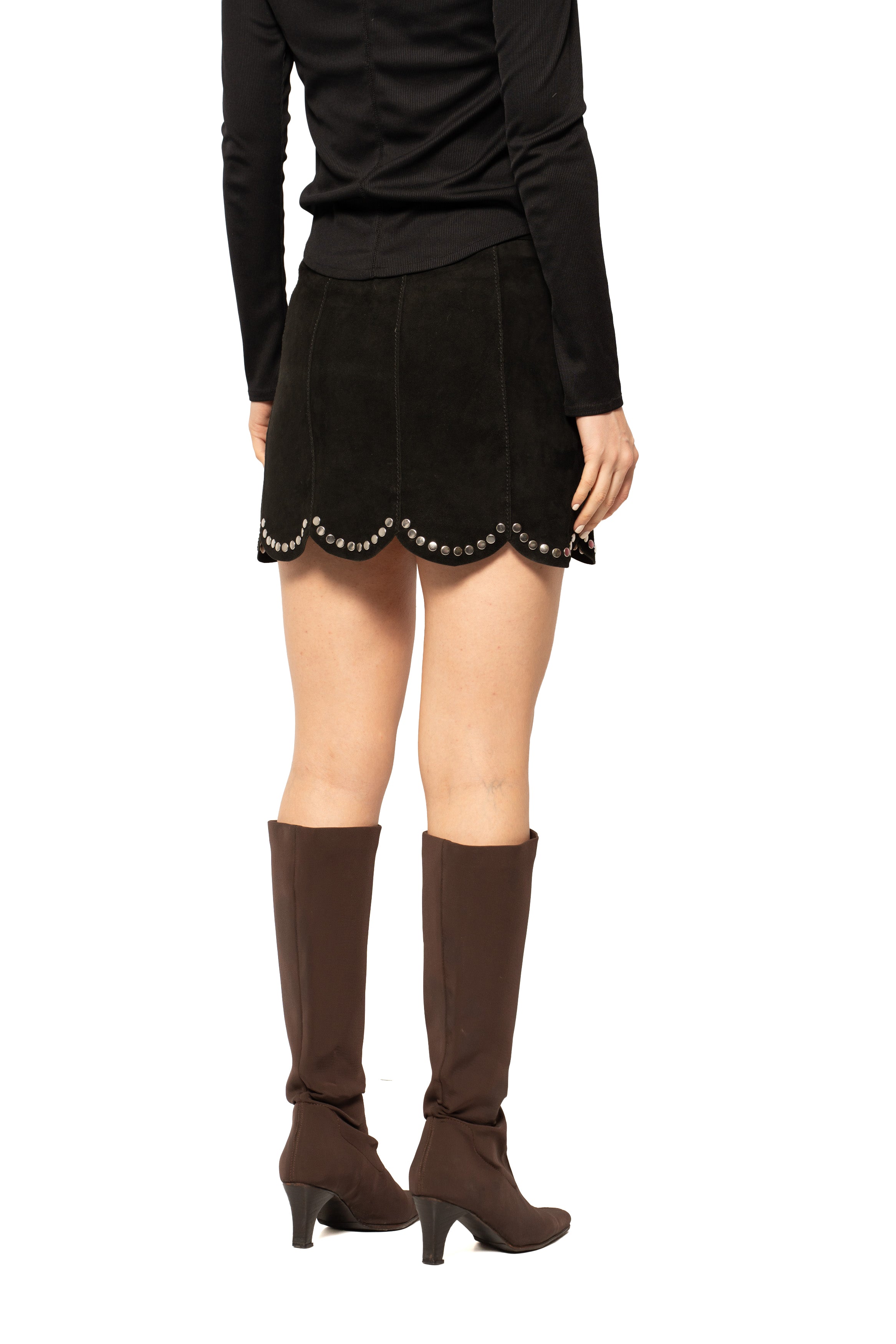 Zadig & Voltaire Studded Suede Mini Skirt