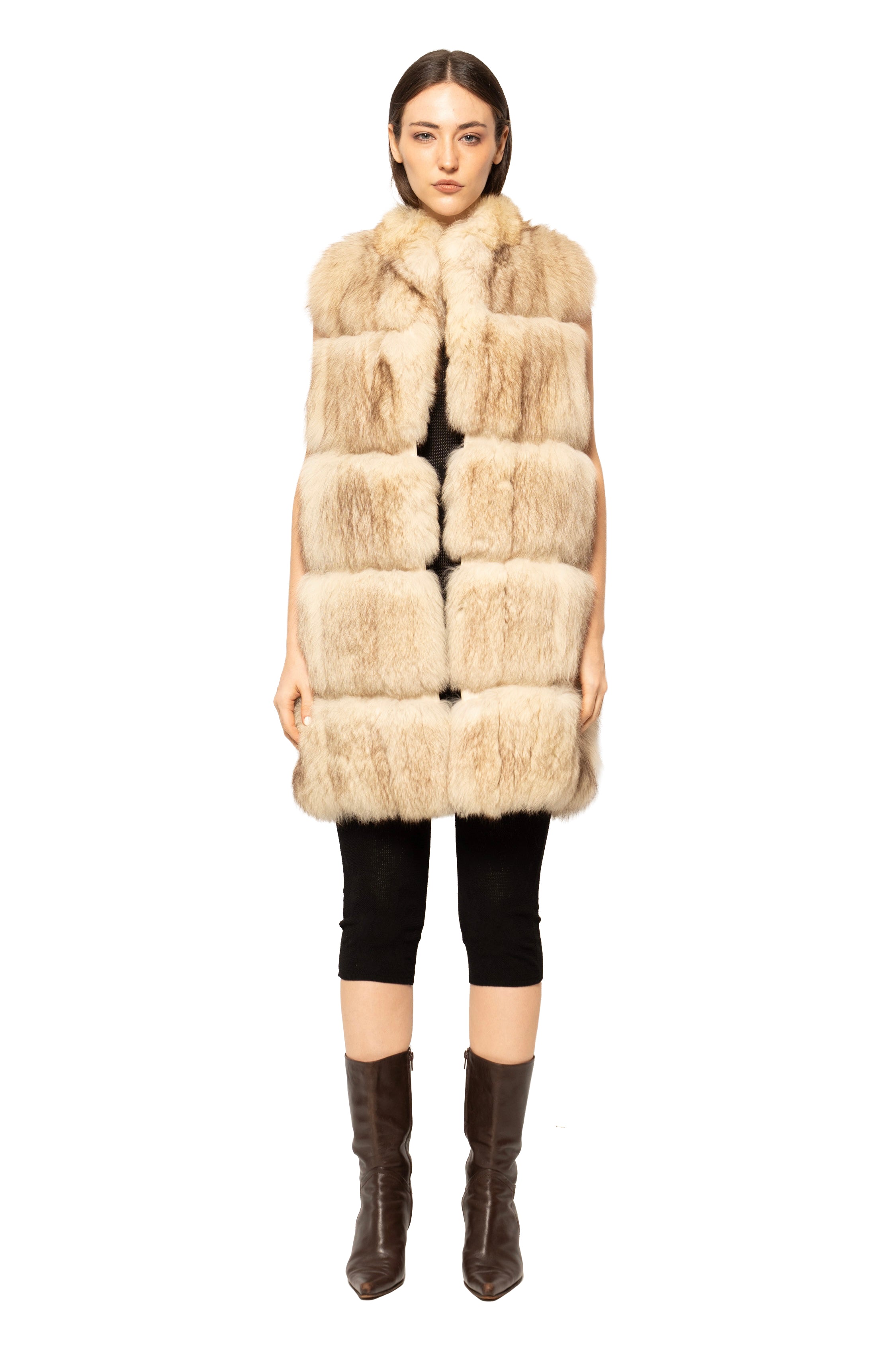 Handcrafted Artic Fox Fur Long Vest