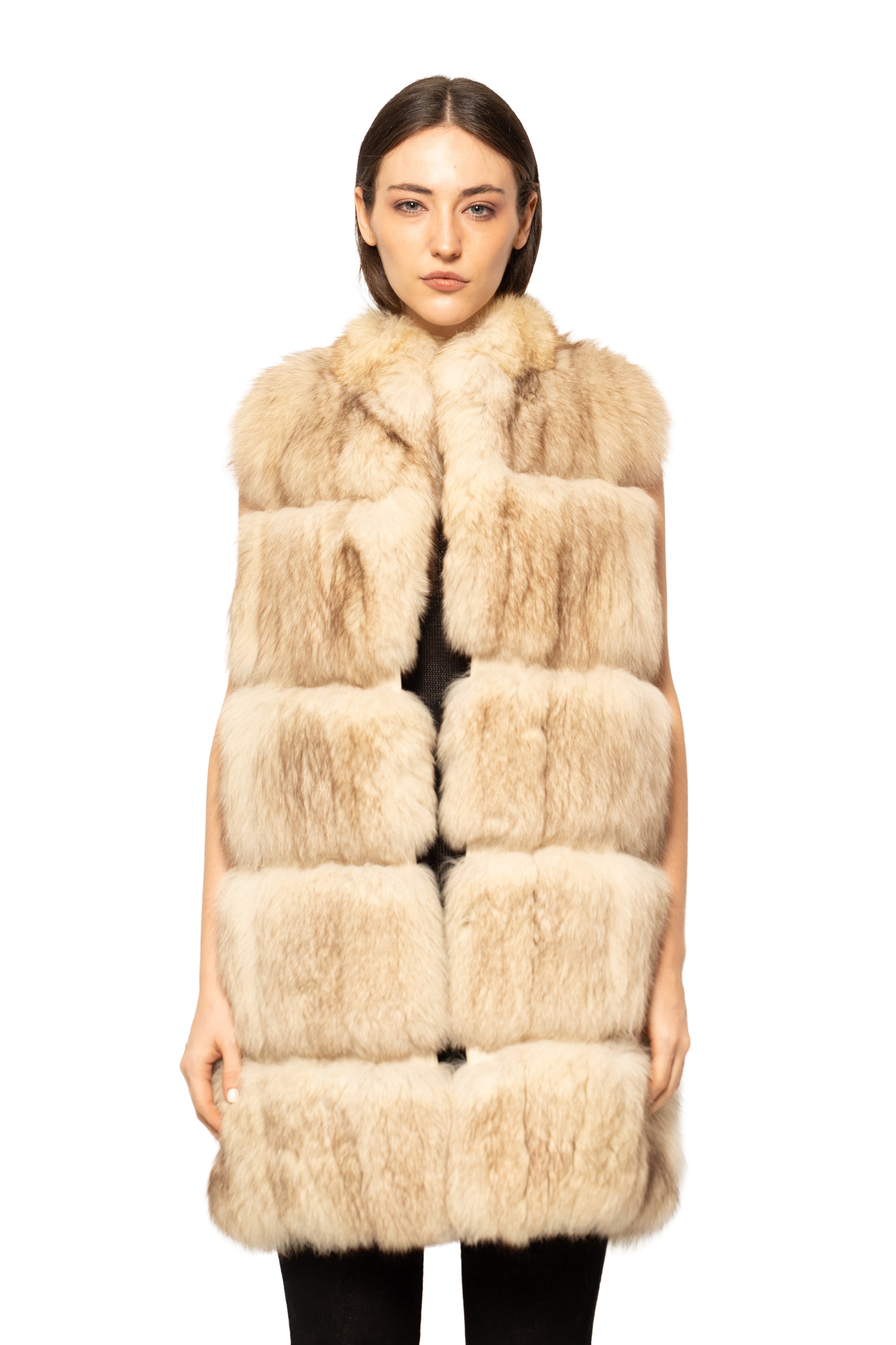 Handcrafted Artic Fox Fur Long Vest