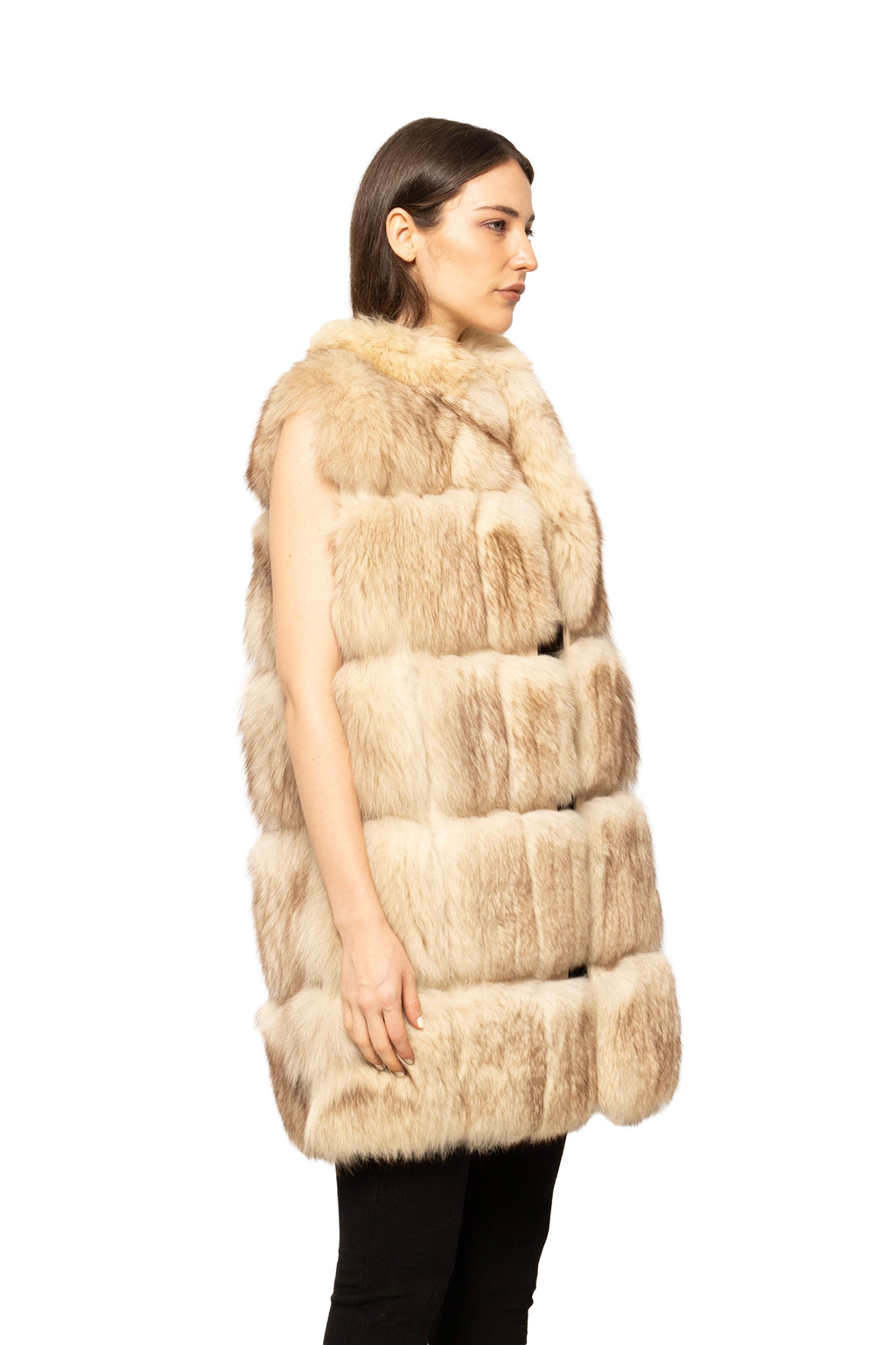 Handcrafted Artic Fox Fur Long Vest