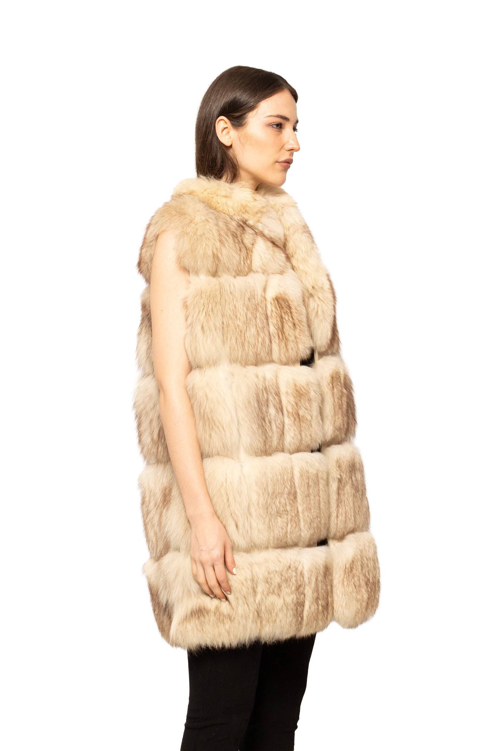 Handcrafted Artic Fox Fur Long Vest