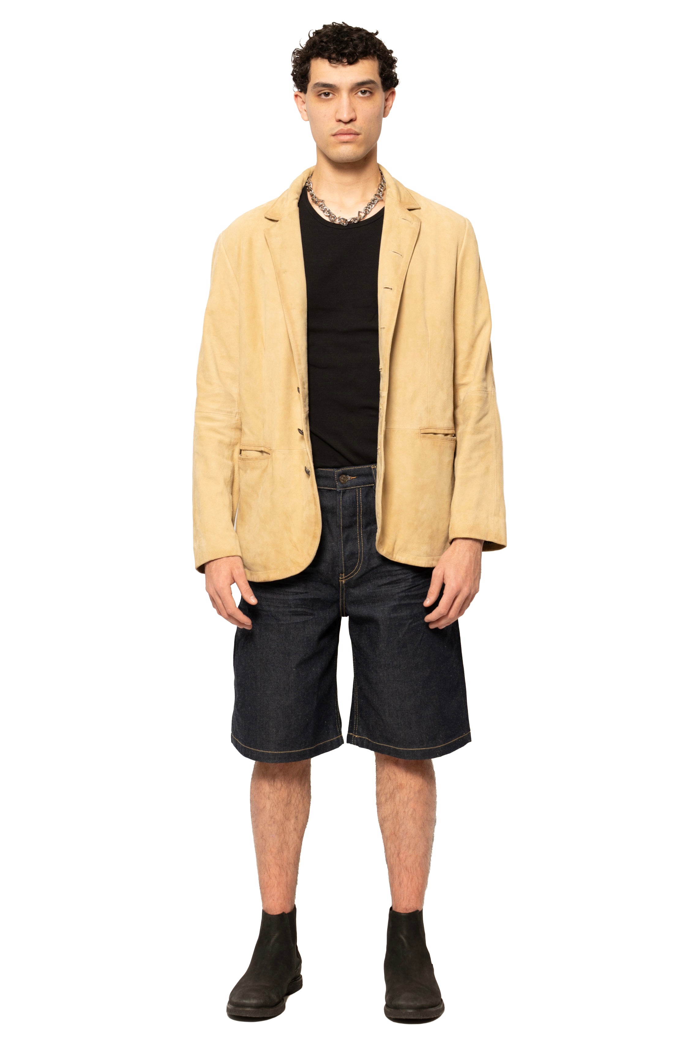 John Varvatos Suede Leather Blazer