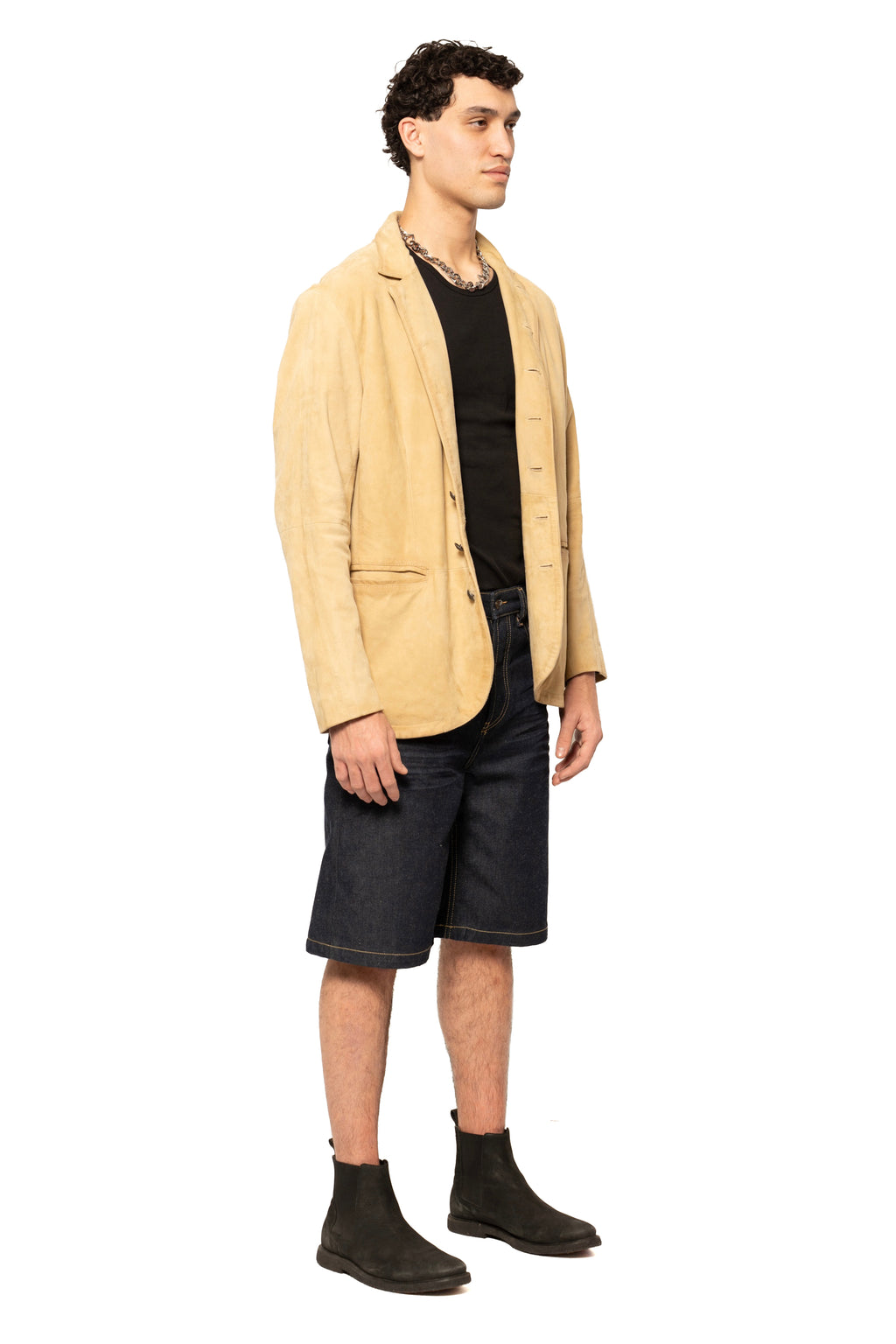 John Varvatos Suede Leather Blazer