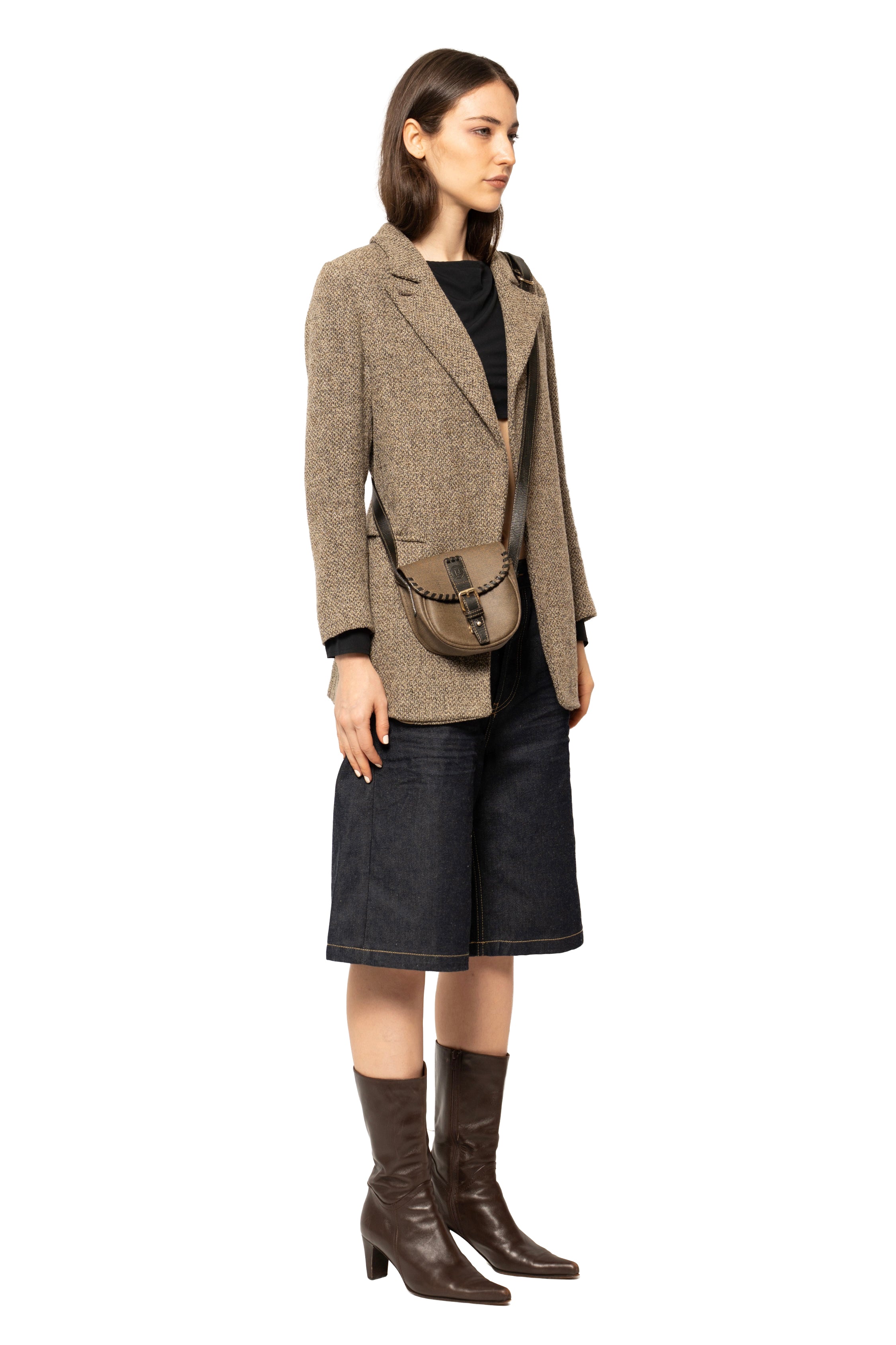 Fendi Selleria Leather Saddle Crossbody Bag