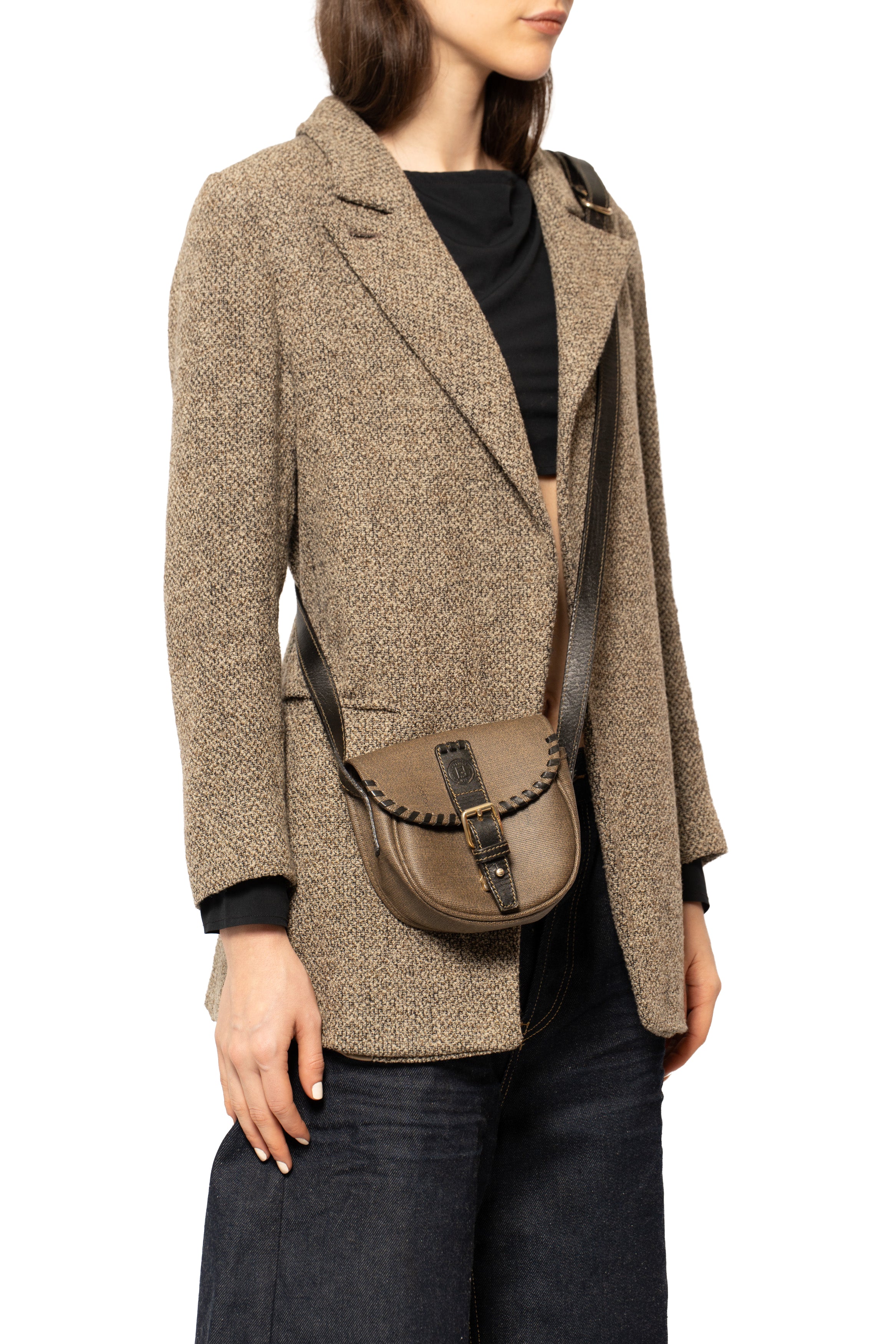 Fendi Selleria Leather Saddle Crossbody Bag
