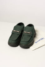 Burberry Green Leather Loafers