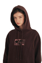 AllSaints Shout Graphic Brown Hoodie