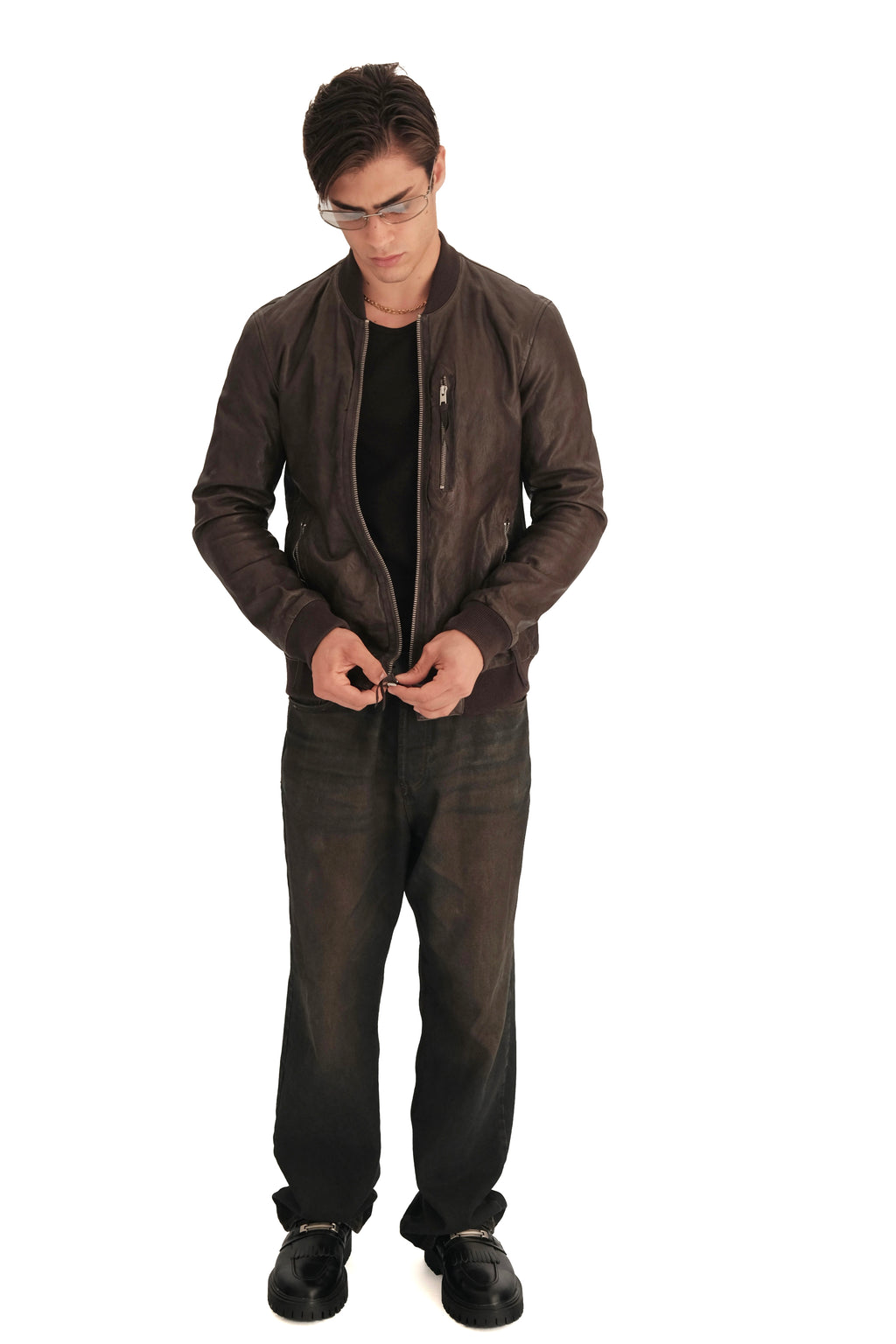 AllSaints Kino Leather Bomber Jacket