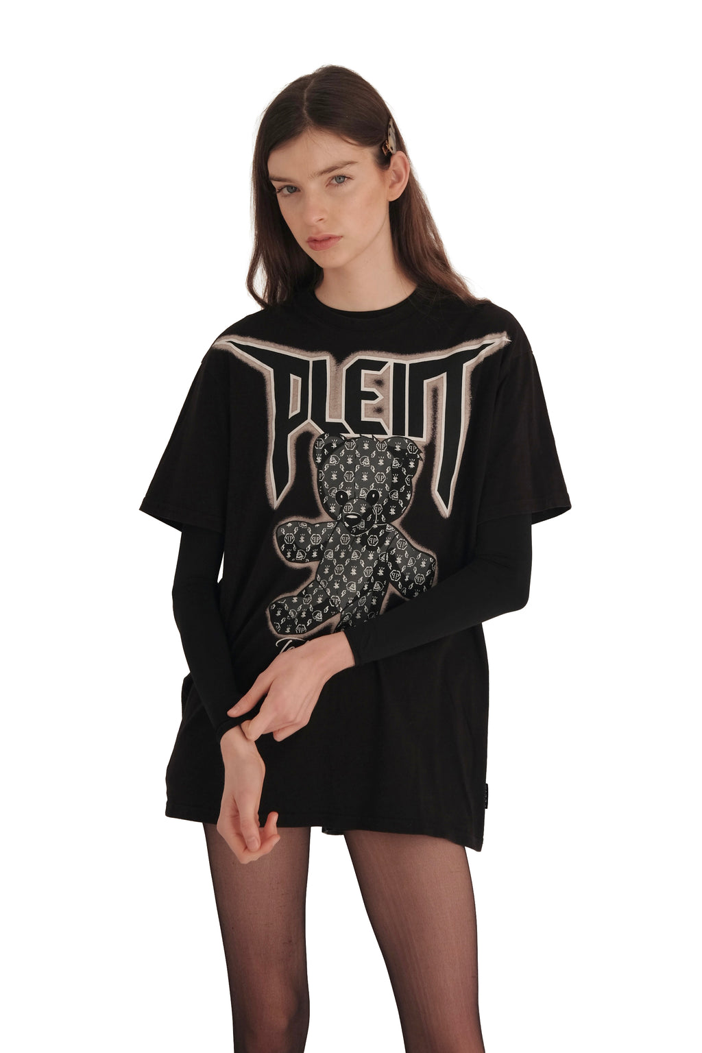 Philipp Plein Spray-Effect Teddy Bear-Print T-Shirt