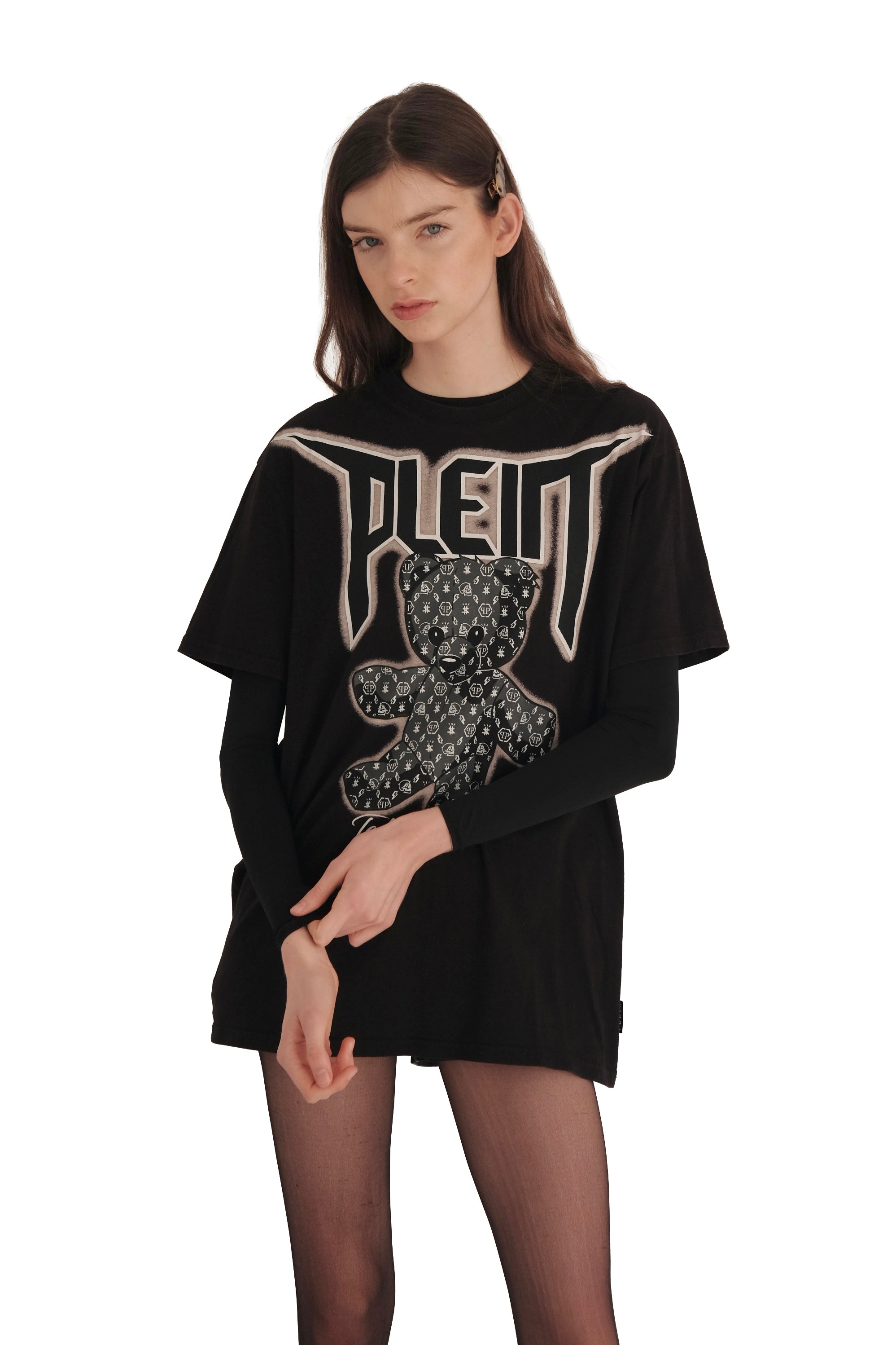 Philipp Plein Spray-Effect Teddy Bear-Print T-Shirt