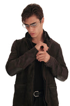 AllSaints Survey Double Layer Waxed Suede Blazer