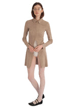Jitrois Agatha Stretch Suede Zip Front Belted Dress