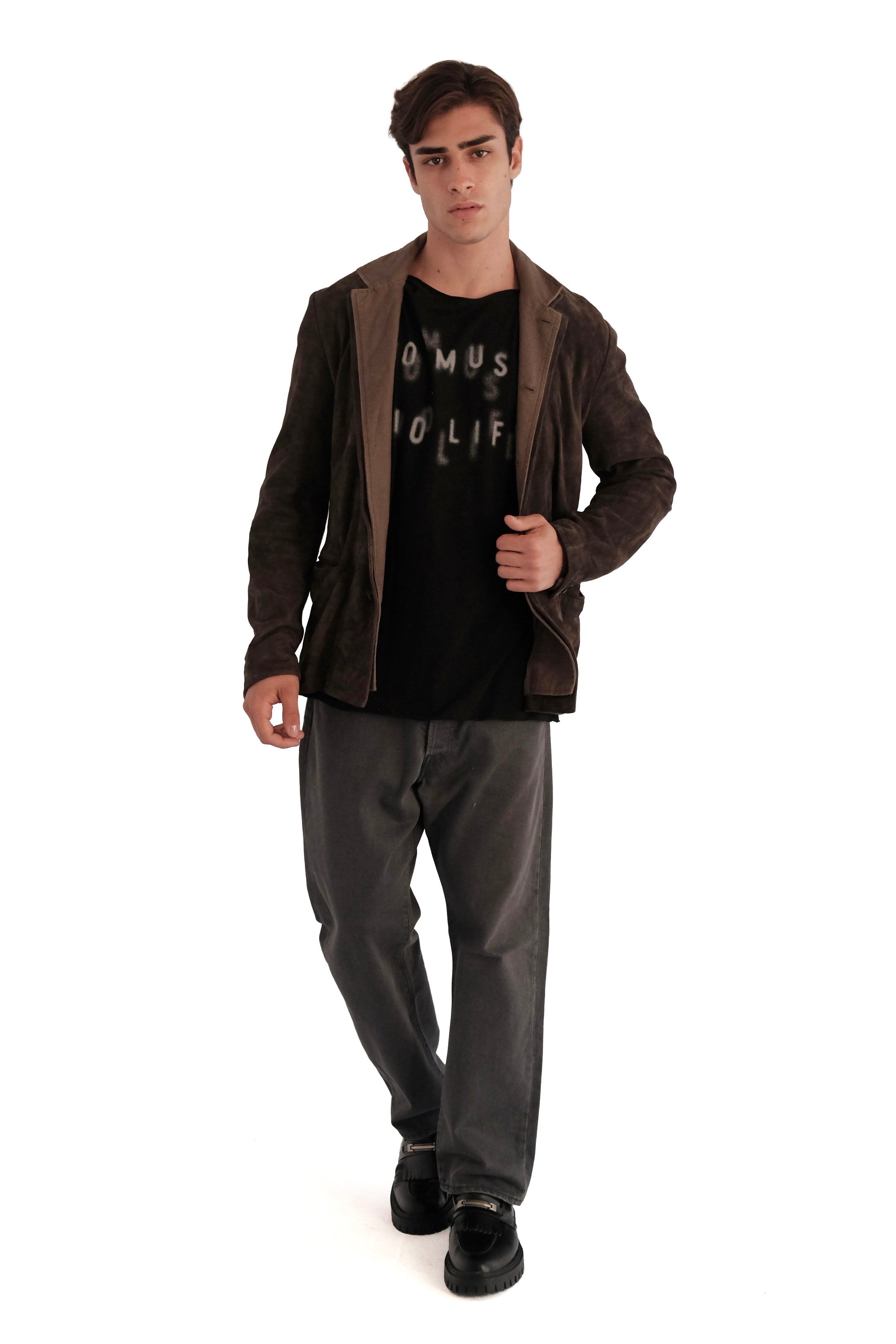 AllSaints Survey Suede Leather Blazer